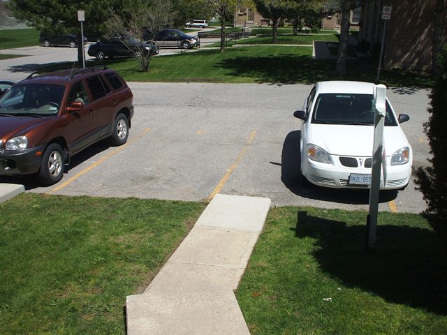 2 parking spots out front