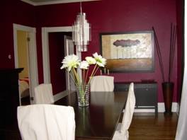 Beautifully refinished hardwood in formal dining room