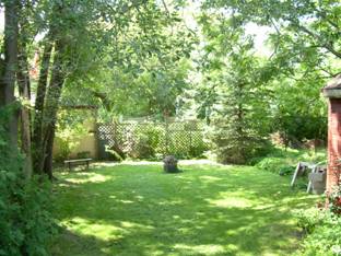 Large private and treed backyard
